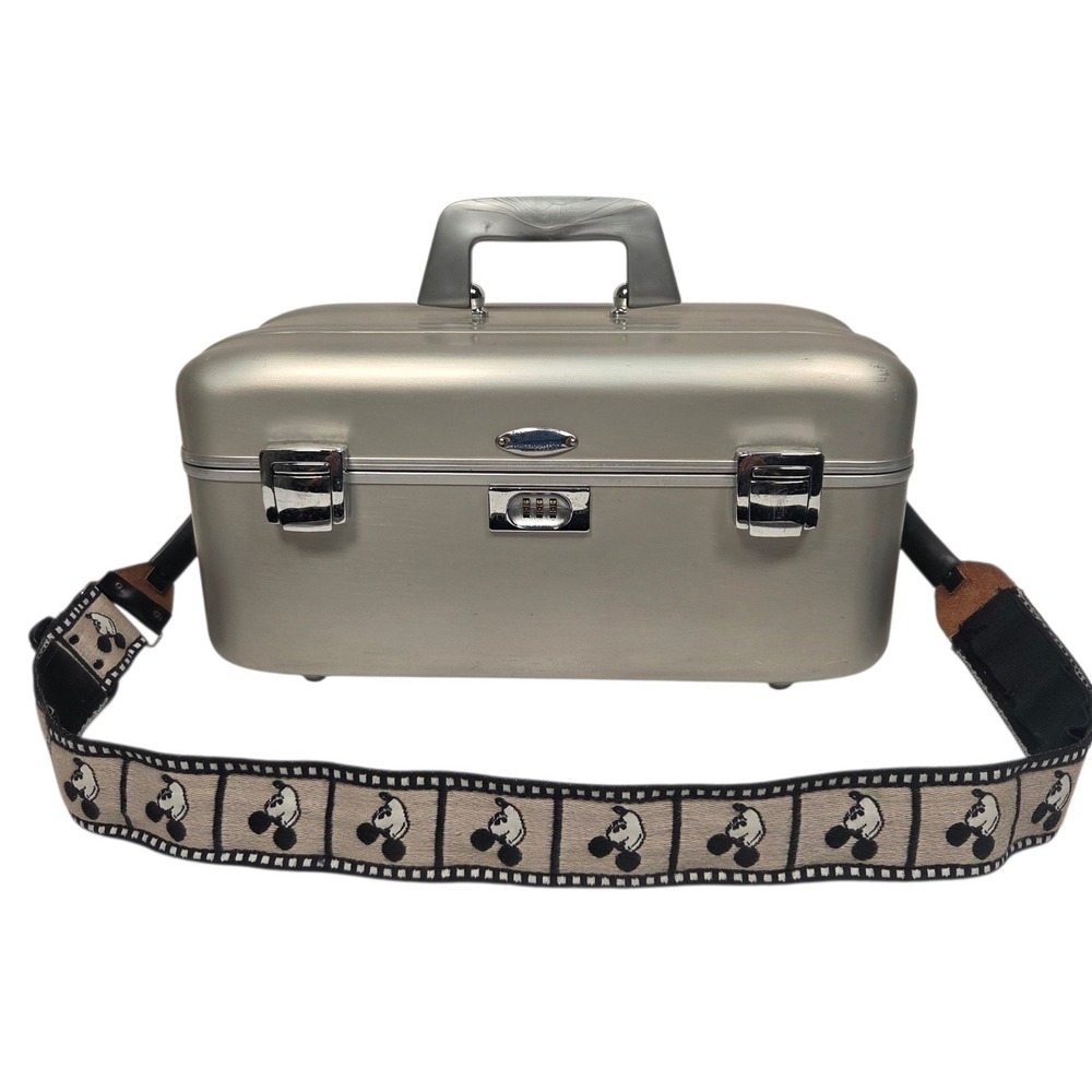 Vintage Zero Halliburton Aluminum  Case Disney Mickey Mouse Bobby Lee Strap